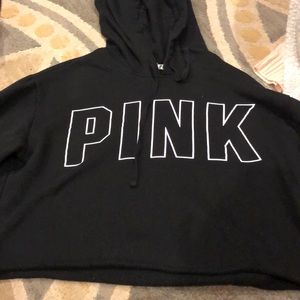 pink cropped hoodie